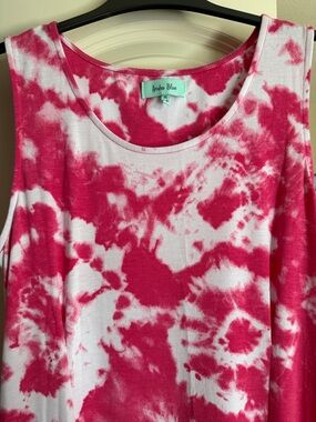 Super Soft Dress W/ Pockets - Pink Tie-Dye Scoop Neck